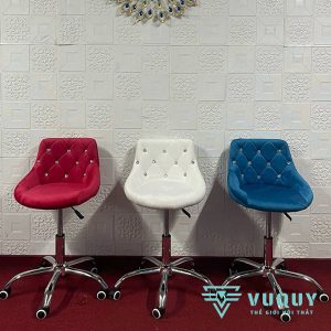 Ghế Quầy Bar Bọc Vải Nhung Chân Xoay GB-03