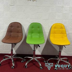 Ghế Cafe Bọc Da Cúc Eames Chân Xoay GCF-25