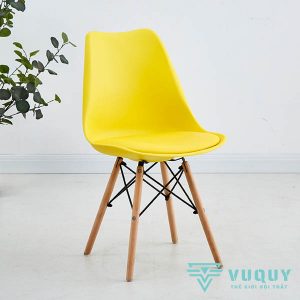 Ghế Cafe Chân Gỗ Eames Mặt Đệm GCF-13