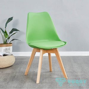 Ghế Eames Mặt Nệm Chân Gỗ Cho Quán Cafe GCF-10