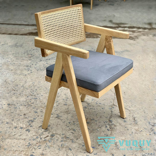 Ghế Cà Phê Gỗ Easy Chair Tựa Mây Cao Cấp GCF-171