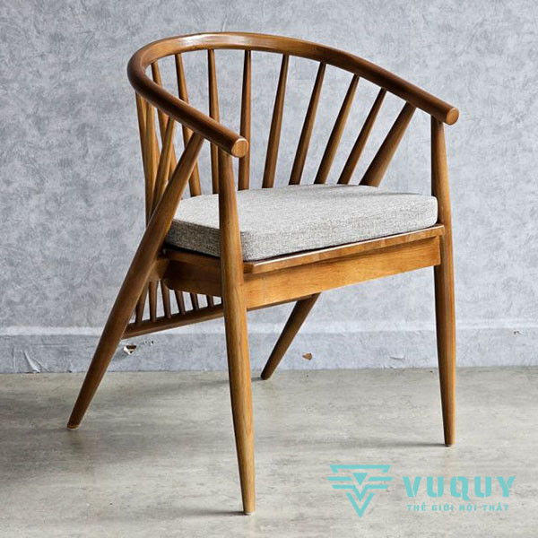 Ghế Geny Chair Cà Phê Khung Gỗ Cao Su GCF-191